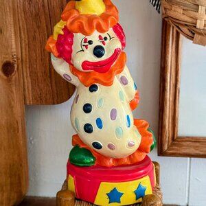 1980s Plastic Clown Coin Bank Del Monte Big Top Bonanza Promotion